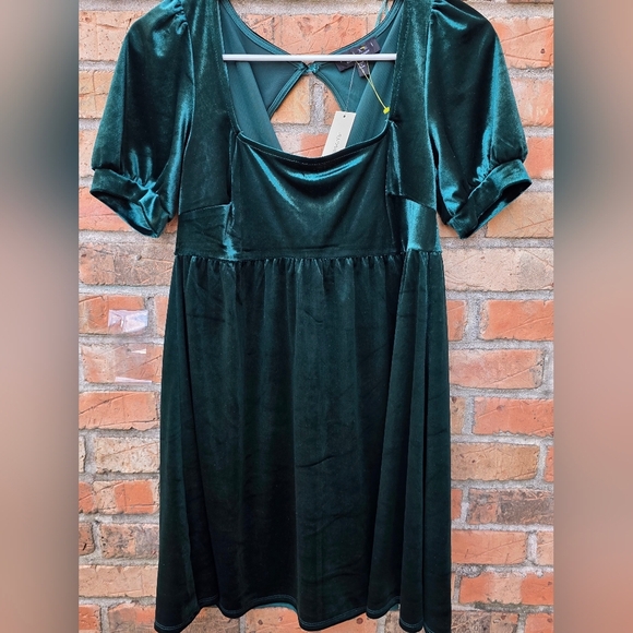 Francesca's Collections HUNTER GREEN Mini Dress - Picture 3 of 8